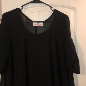Black sheer shirt quarter length sleeve